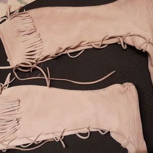 Rampage suede knee-high moccasin boots